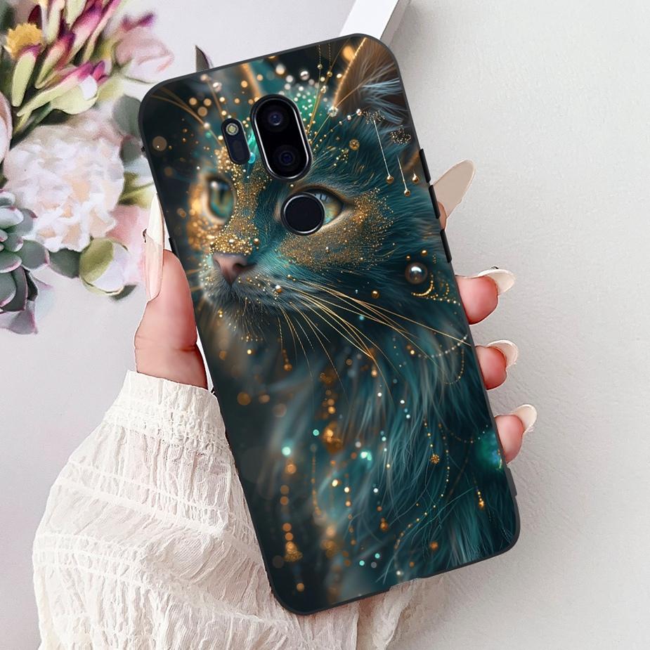 For LG G7 ThinQ Case Cute Cat Luxury Painted Cover Soft Slim Phone Case For LG G7 ThinQ G7Thinq LM-G710 G710 G7+ Back Cover Bags