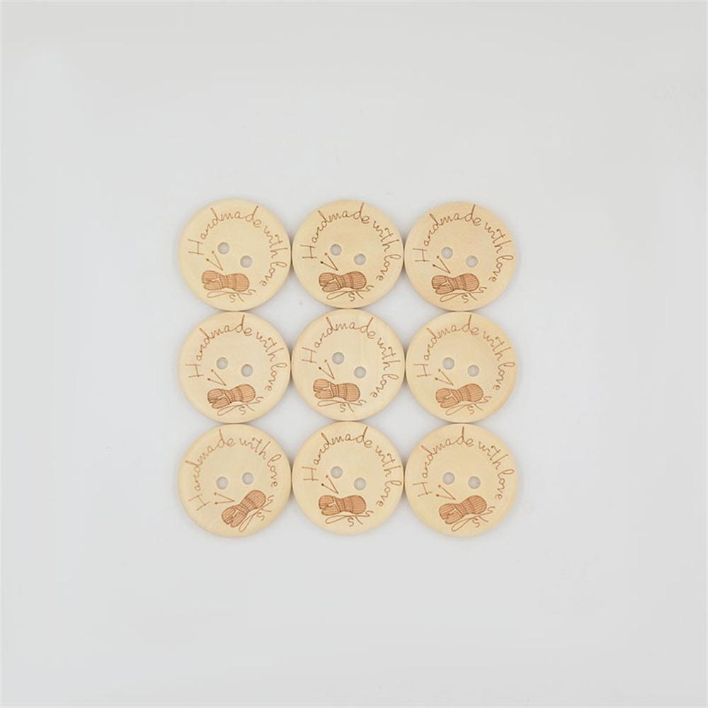 

500pcs Wooden Handmade Button 2 Hole DIY Decor Sewing Buttons 15mm