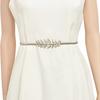 Leaf Metal Buckle Belts for Women Ladies Elastic Waist Chain Belt Female Gold Silver Thin Belts