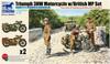 Bronco Model British Triumph Motorcycle 3HW Set of 3 British Soldiers and 2 Plastic Model CB35035 1/35 Type, Bikes,