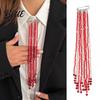 Dangle Brooch Beaded Tassel Pin Boho Chain Retro for Women
