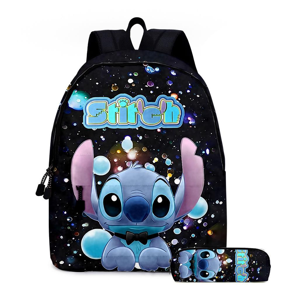 Stitc Cartoon Full Print Backpack Student Bag Pencil Case Two-Piece Set Children'S Backpack