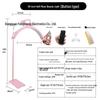 Crystal Diamond U-Shaped LED Half-Moon Nail & Eyelash Lamp - 24-inch Beauty Salon Floor Light