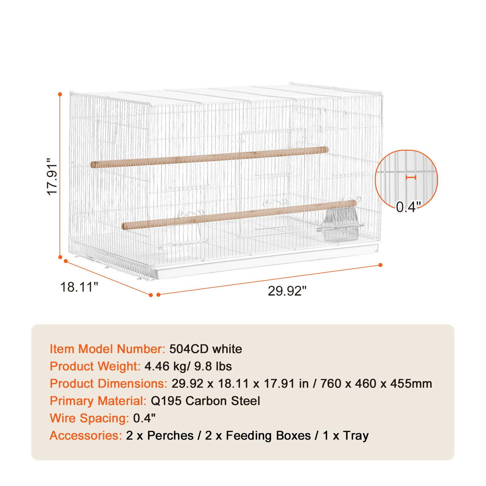 SucceBuy 30In Flight Bird Cage Stackable