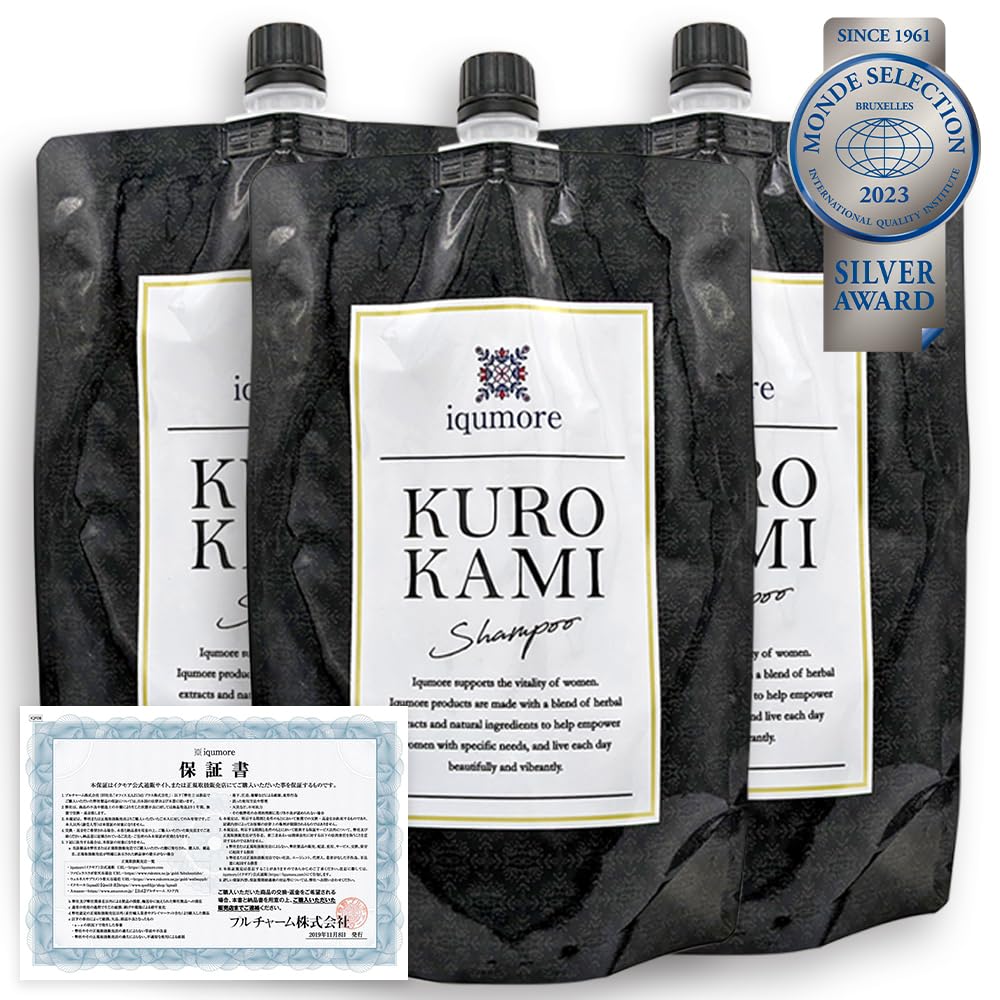 

Шампунь Ikumore Kurokami 400 г x 3 пакета 90 дней Color Treatment Natural Сделано в Японии [официальный Ikumore] (приблизительно поставка) Черный,