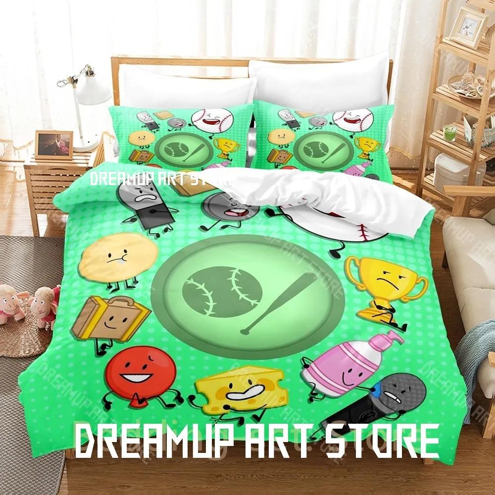 BFDI Insanity Inanimé Ensemble de literie Simple Jumeau Complet Queen King Size Ensemble de lit Chambre à coucher Housse de couette Ensembles Draps Anime EU Single 135x200cm