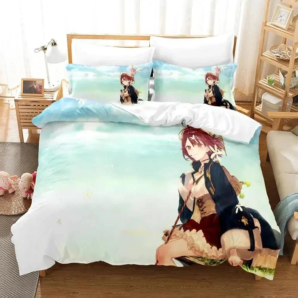 Atelier Sophie The Alchemist Of The Mysterious Book Bedding Set Boys Girls Twin Queen Size Duvet Cover Pillowcase Bed Kids Adult