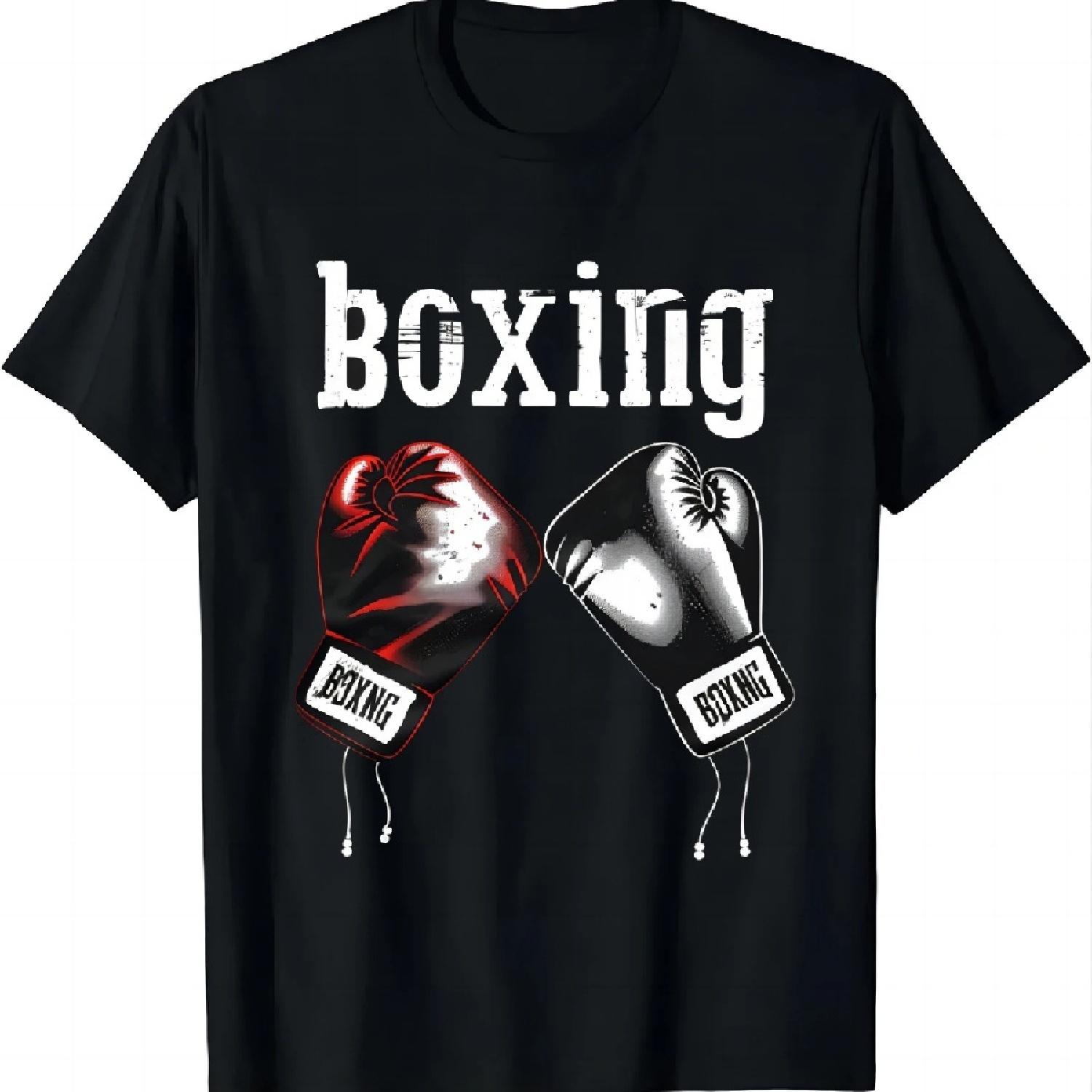 

Boxing Spirit in Black with Red & Silver Gloves T Shirts Men Clothing Tops Graphic T Shirts Vintage T Shirt Camisetas Streetwear XXXXXL чёрный