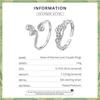 BAMOER 925 Sterling Silver Vows of Eternal Love Couple Waves Rings for Women Fine Jewelry Wedding Gift