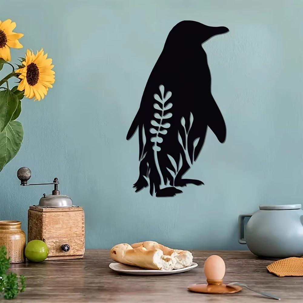 1pc Penguin Metal Wall Art Charming Metal Wall Décor for Home, Ideal for Kitchen, Bathroom, Living Room, Bedroom, and Gift Ideas