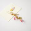 Mobile Phone Lanyard Cute Peach Fruit Phone Charm Couple Keychain Bell Orchids Flower Keyring for Keys Hangings Charm