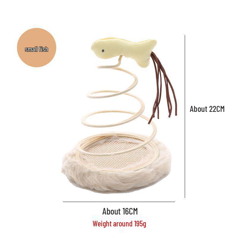 

Boredom Relief Burlap Cat Toy with Spiral Spring