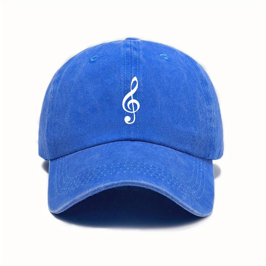 Music note printed baseball cap, urban retro outdoor casual cap, street fashion men's and women's duckbill cap