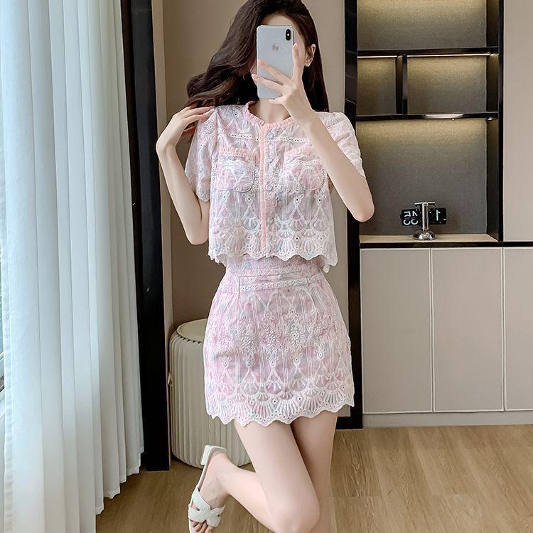2026 French-Style Elegant Goddess Top and Skirt Suit for Women S