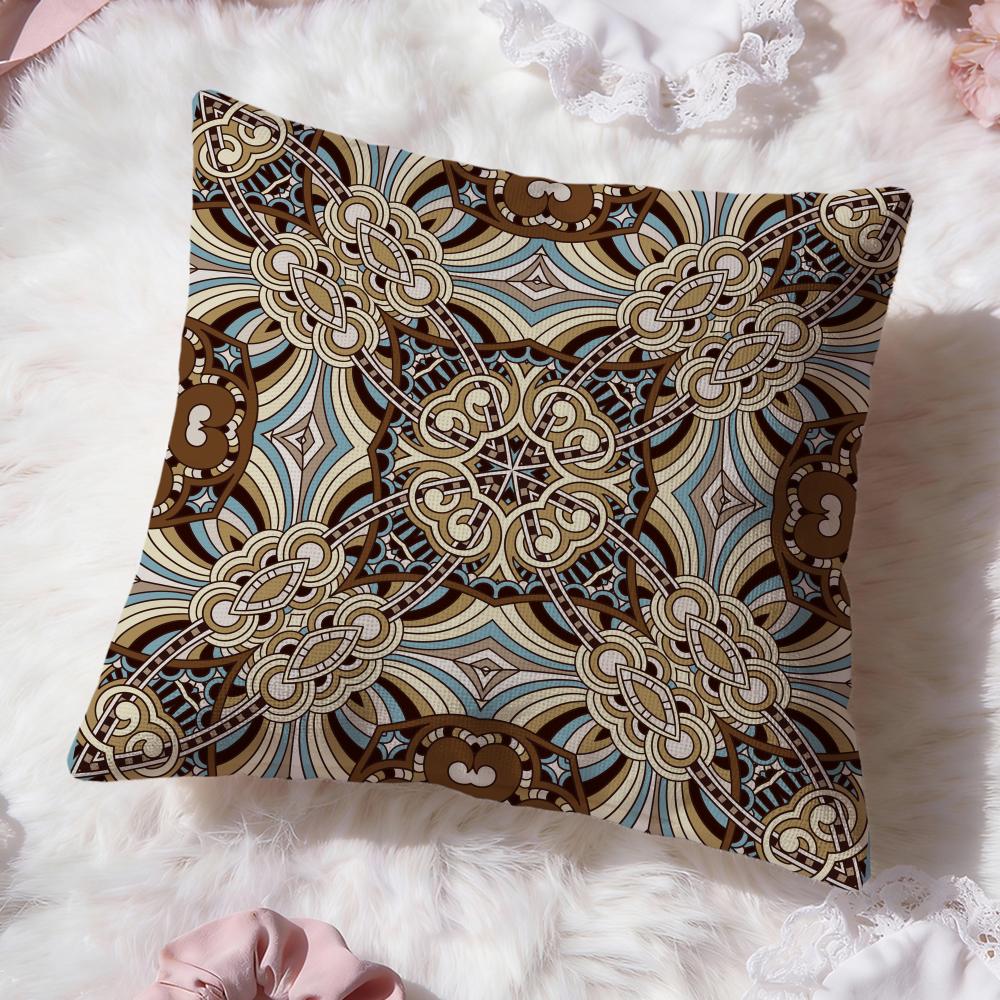 Boho Mandala Floral Pattern Cushion Cover Premium Comfort Reversible Pillow Cove -Two In One Design for Any Room & Car Interior