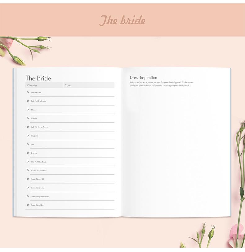 Red Hardcover Wedding Planner and Budget Notebook