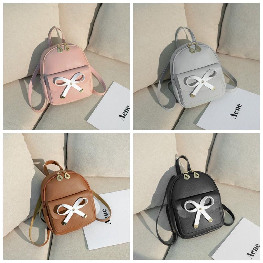 Cute Women Mini Backpack Fashion Shoulder Bag Sweet Big Bow-knot Backpack  Travelling