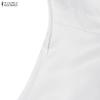 ZANZEA Women Casual Round Neck Solid Color Sleeveless Dress