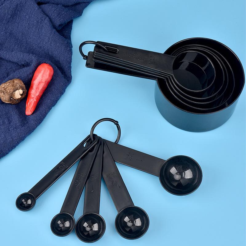 Plastic Measuring Spoon & Cup Set with Scale, 10-Piece Kitchen Baking Tools
