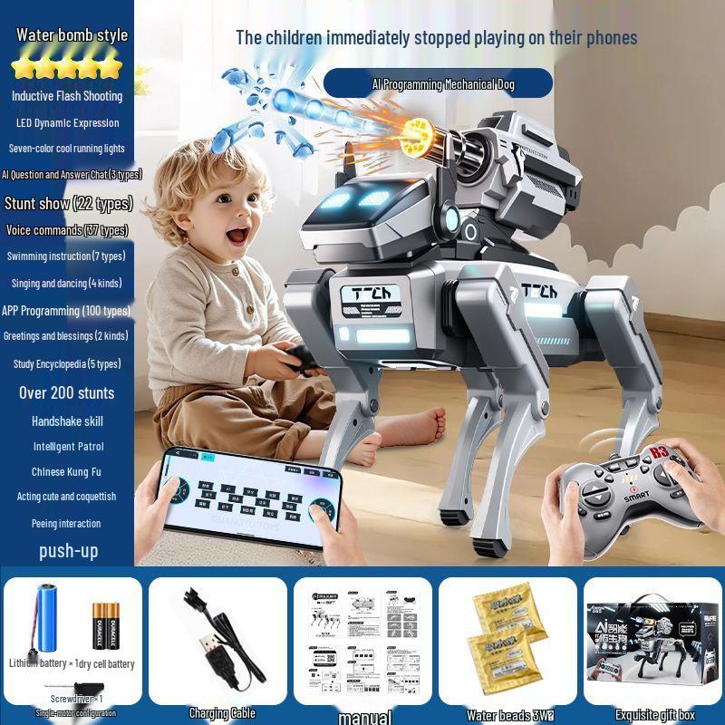 Smart AI Robot Dog Toy - Programmable Mechanical Pet with Remote Control for Children's Day Gift.