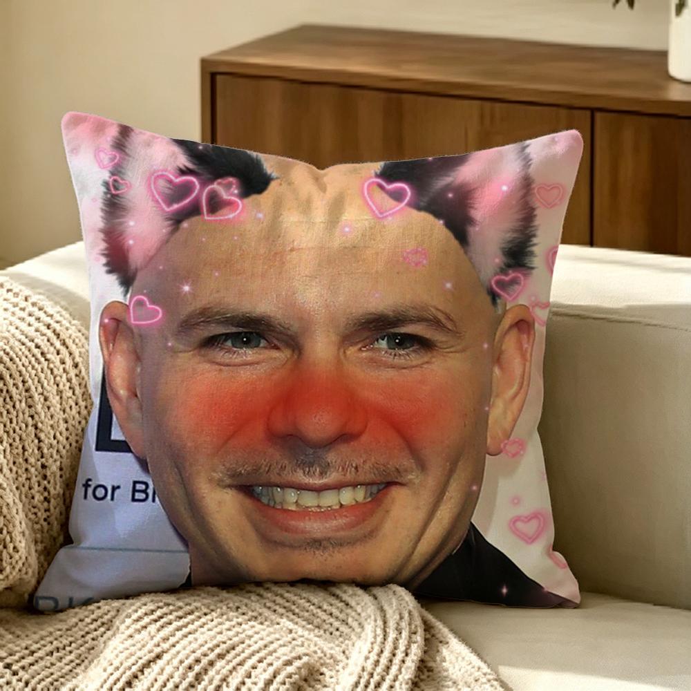 Celebrity Mr Worldwide Cushion Cover Pillow Cover Nordic Minimalist Throw Doublesided Print Cushion Case For Sofa Bedroom Decor