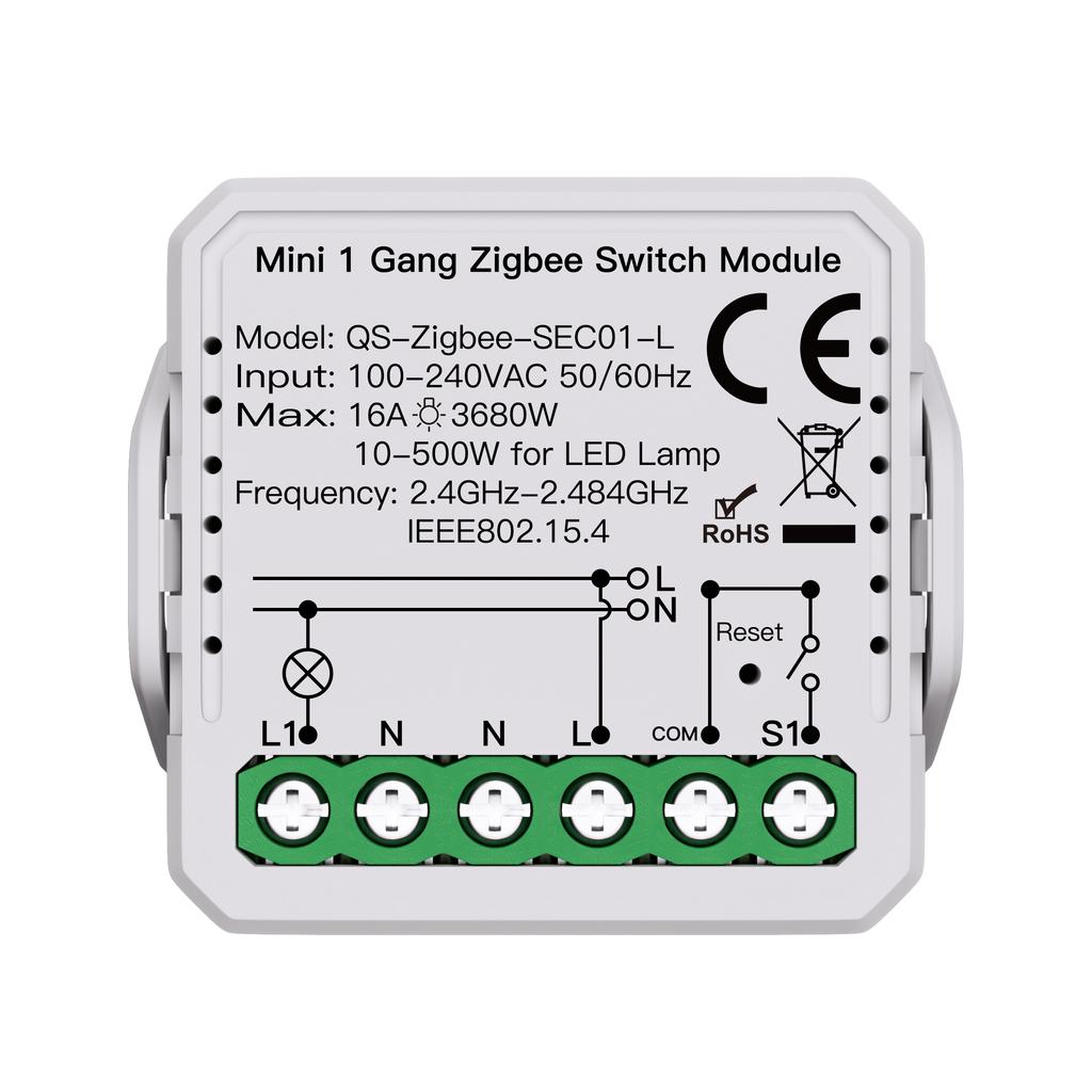 3680W 16A for Zigbee Latching Relay Switch for Smart Home 240V PC Material Smart Life Compatible