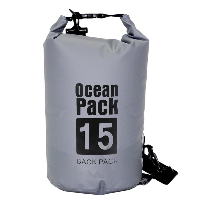 Practical Outdoor Waterproof Dry Backpacks Tear Resistant PVC Storage Bag Adjustable Shoulder Strap For Hiking