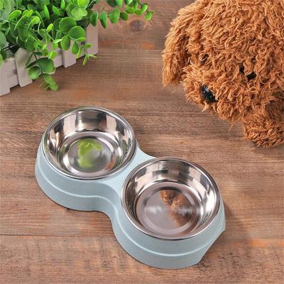 Nerezová miska na pití pro psy Double Bowl Puppy Food Feeder