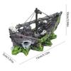 Resin Aquarium Landscape Decoration DIY Wreck Ship Ornament  Background Decor