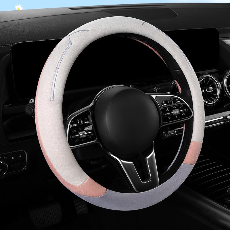 

Cartoon Model New Furry Car Steering Wheel Cover Universal Fit Warm Cozy StyleB