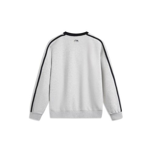 Li Ning LiNing Comfortable Casual Simple Loose Pullover Sweatshirt Unisex Gray