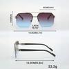 Metal Double Beam Square Sunglasses Men Half Frame Pilot Fashion Advanced Personality Stylish Eyewear