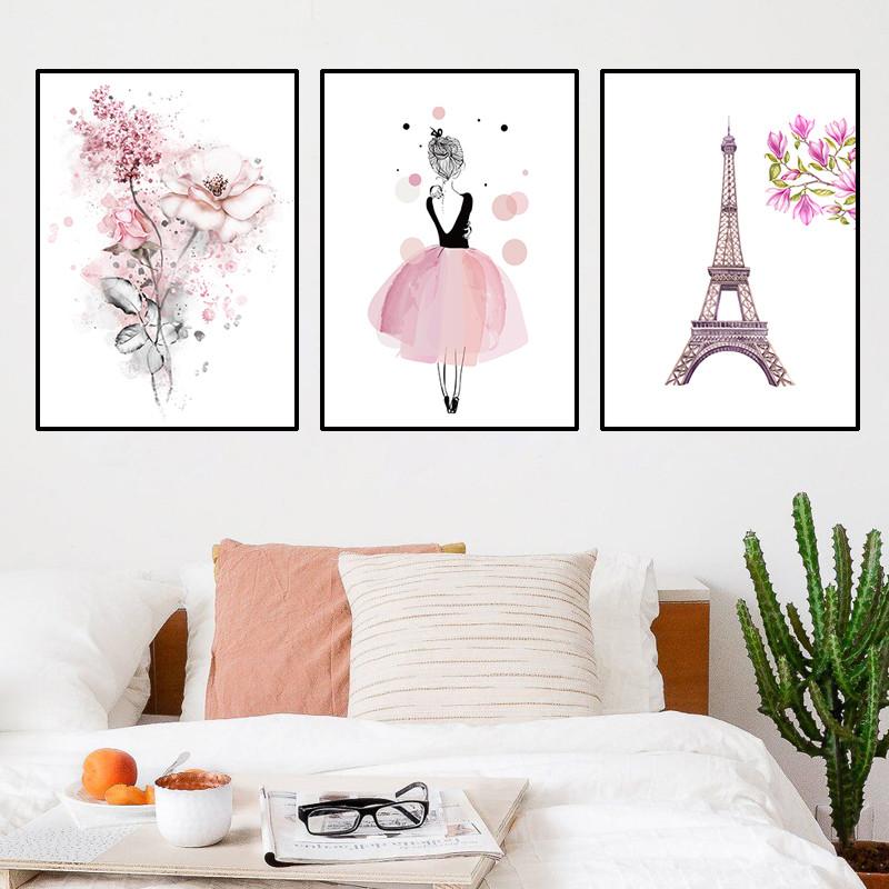 

Цветы пасторальные картины на холсте современные мультяшные девушки детская комната настенная картина холст печать плакат для декора стен HD2923