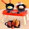 1 Set Mini Kitchen Cooking Playset Adjustable Knob Stove with Sound Light Cookware Utensils Accessories Toddlers Children Chef Pretend Play House Toys