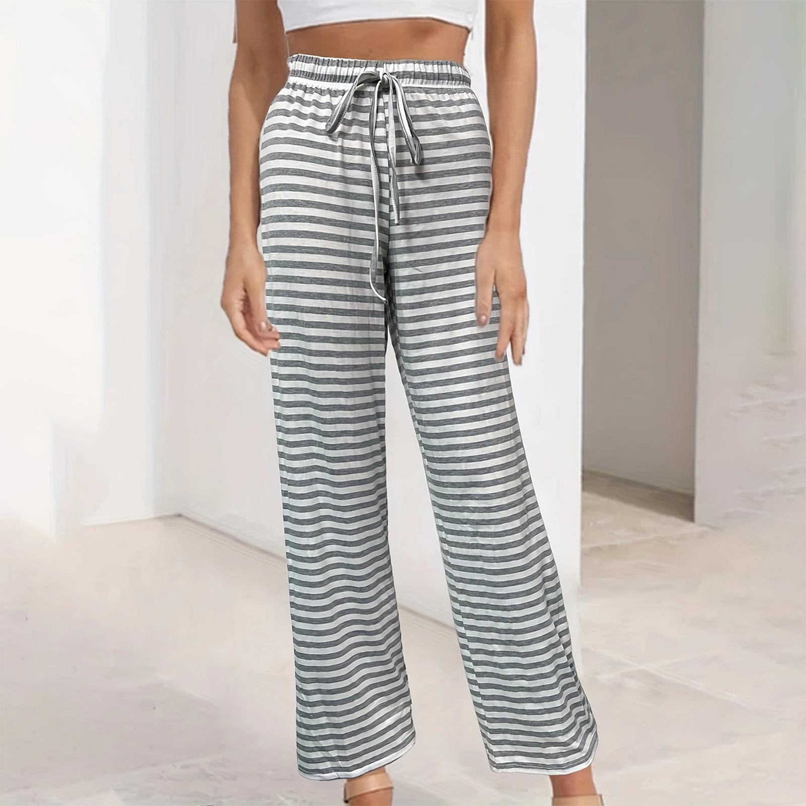 Женские повседневные брюки. Удобные повседневные эластичные широкие брюки на шнурке. — фото 7