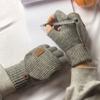Winter Knitted Fingerless Gloves Thicken Warm Touch Screen for Men Women Students Half Finger Thermal Gloves Outdoor Sports