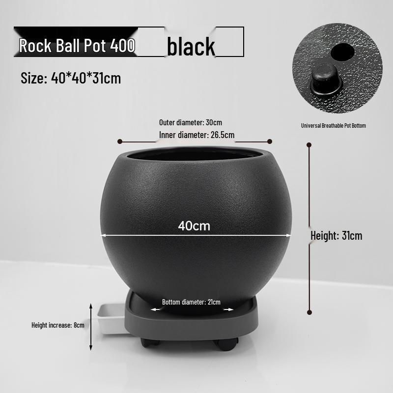 Nordic Spherical Resin Flower Pot - Versatile & Durable for Indoor/Outdoor Use, Large Diameter