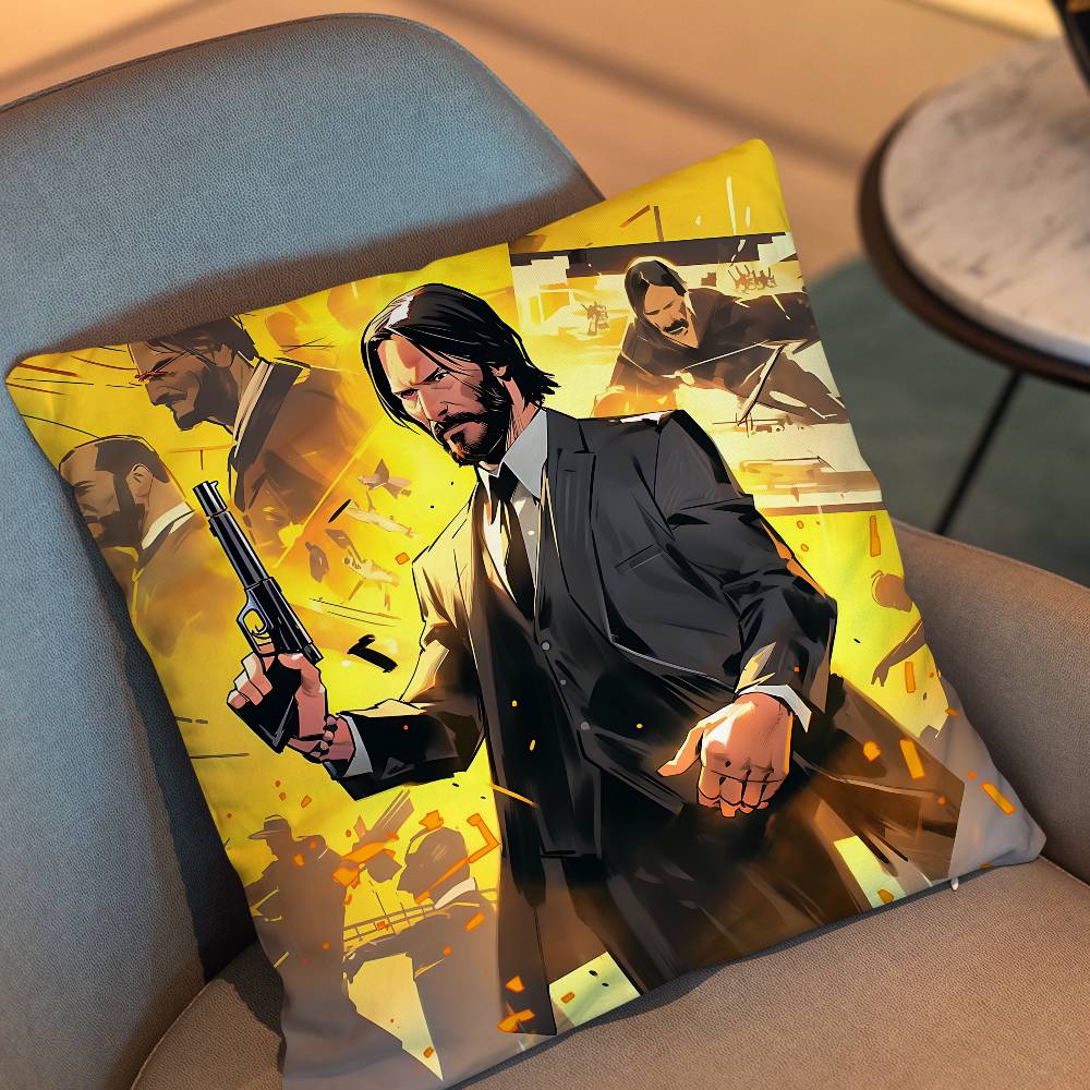 Game Assassin John Wick Pillow Cover Living Room Sofa Cushion Cover Bedroom Room Bed Pillow Cover Home Decoration