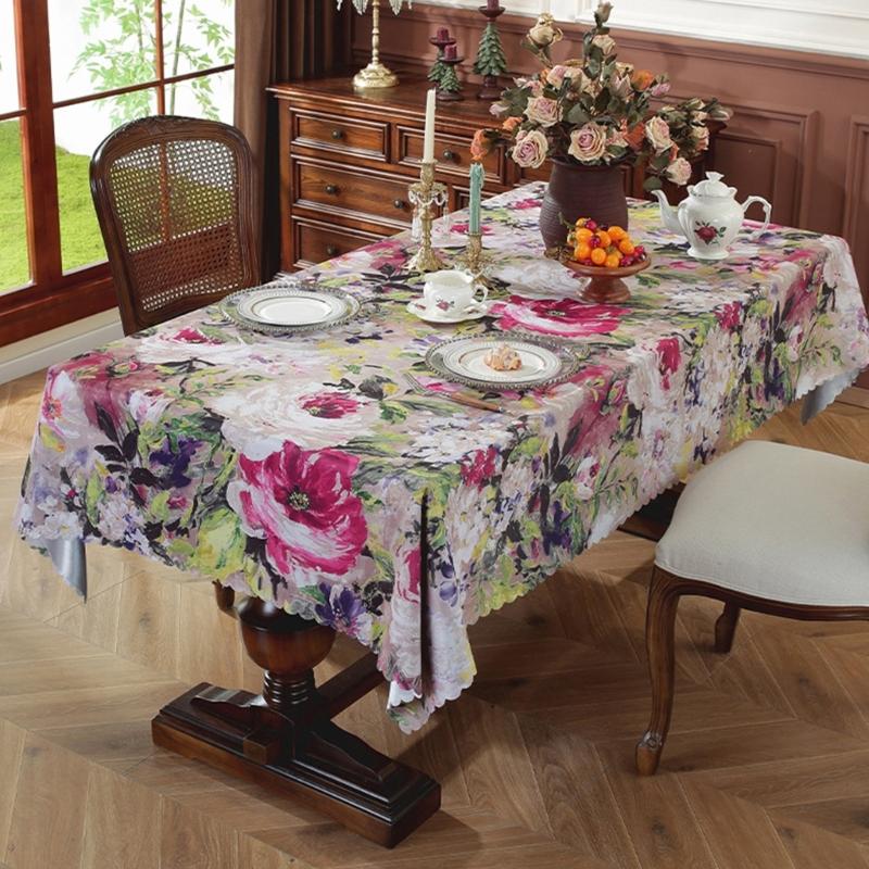 Stylish American Art Table Cover Scratch Resistant Polyester Multipurpose Home Decoration Accessory