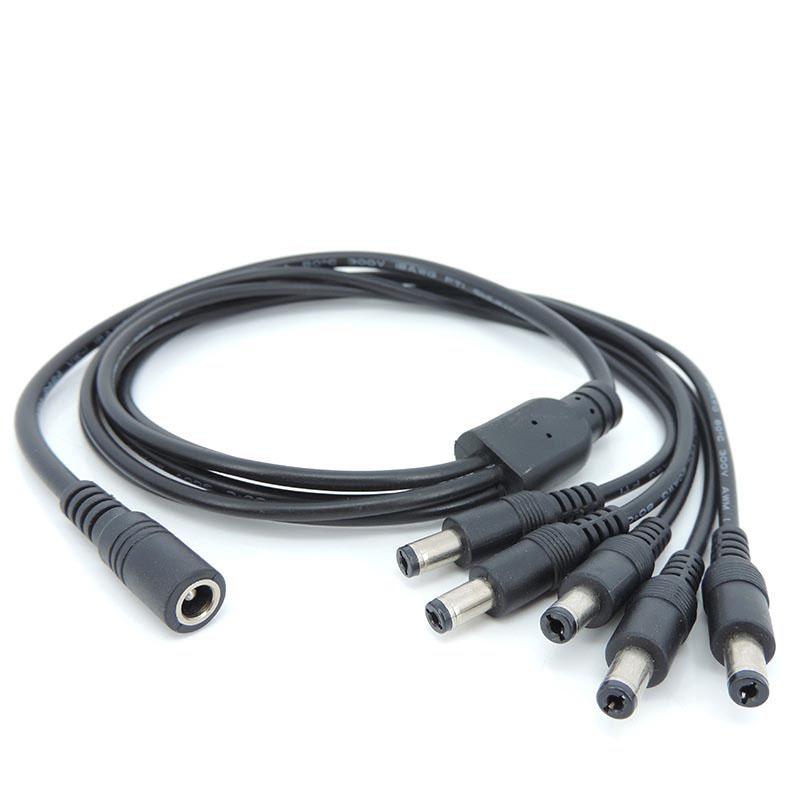 4 DC Power Jack 5.5x2.1mm DC Power Cable 1 Female To 2 5 Way Male 70cm 5A Plug Splitter Adapter for CCTV Camera LED Strip 3