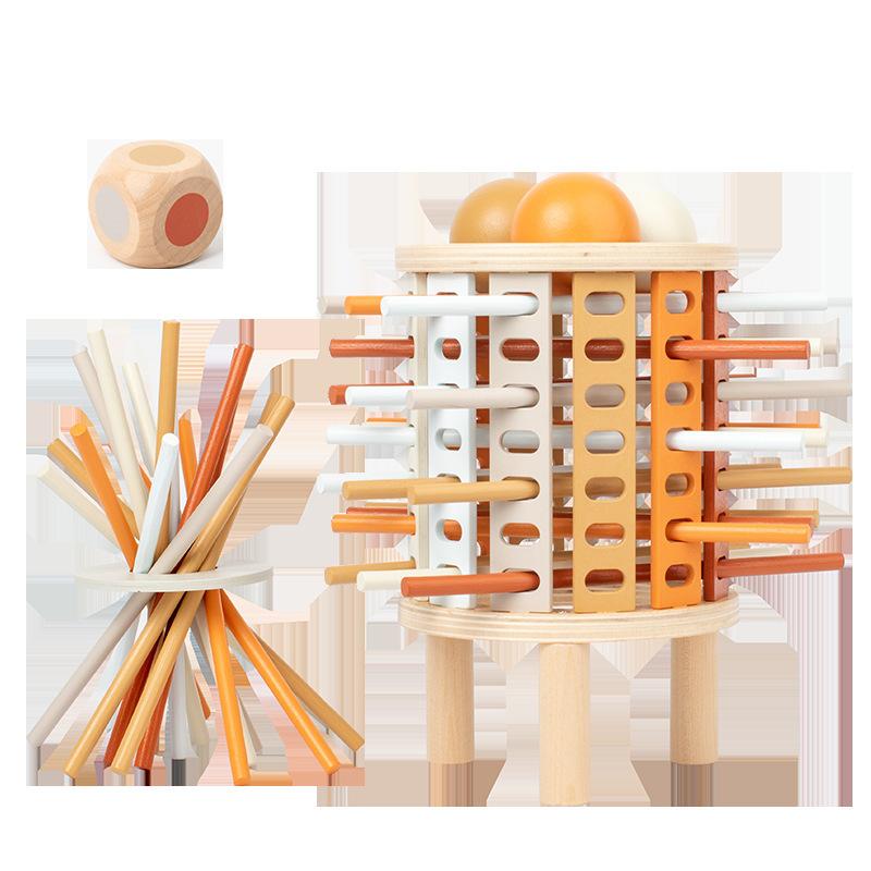 

Early education wooden dice stick balance hand-eye coordination logical thinking training interactive parent-child educational toys