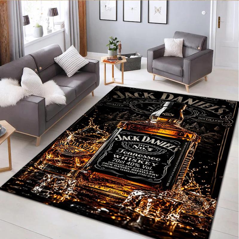 Jack Daniel's Whiskey  Carpet Office Decorative Carpet For Living Room Bedroom Door Mat Floor Rug Computer Chair Area Rug
