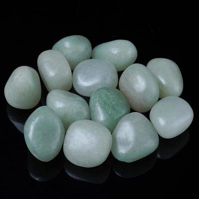 Green Jade Tumbled Stones Reiki Chakra Healing Decorative Pebbles, Vase Fillers Tumble Stone for Jewellery Gift Item 13 Pieces Set