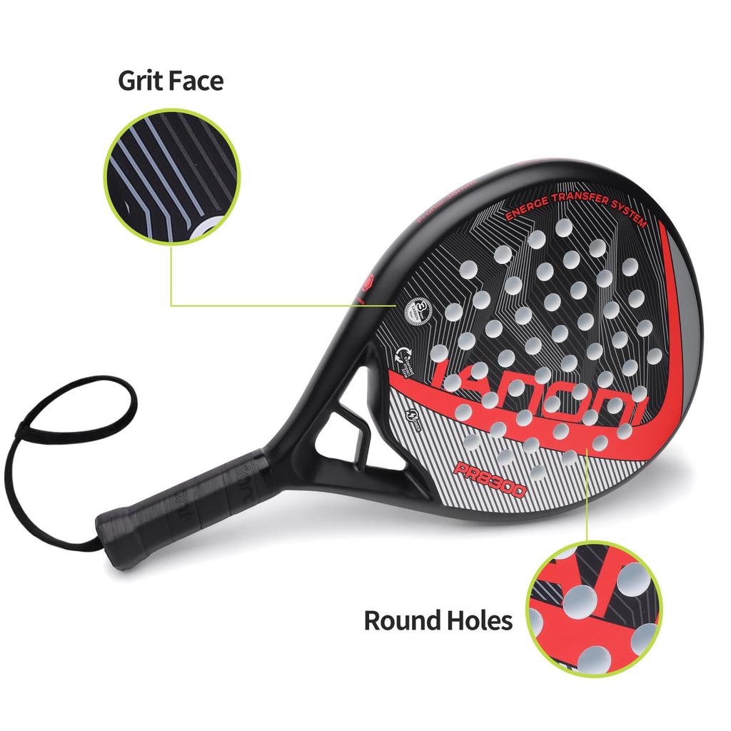 IANONI PR8300 RED Paddle Tennis Racket Carbon Fiber Custom Logo EVA Foam Core Grip Padel Racket
