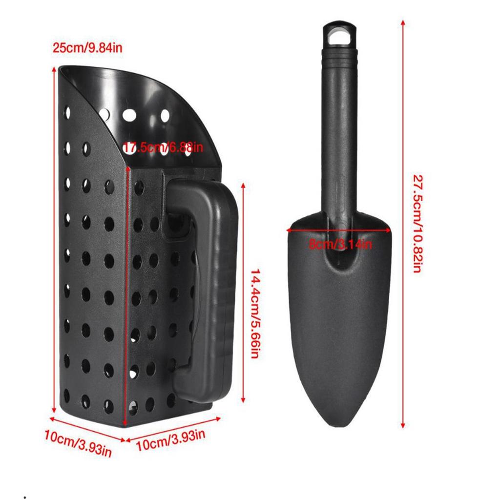 Metal Detecting Sand Scoop Set ABS Plastic Ergonomically Sand Scoop and Trowel Comfortable Grip 1/2 Gallon Capacity for Garden