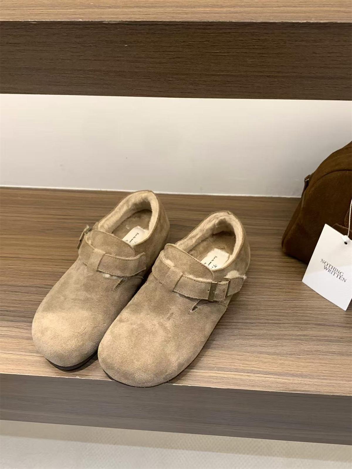 

inner height increase autumn and winter velvet Birkenstocks warm snow cotton shoes women s shoes fluffy Birkenstocks 35