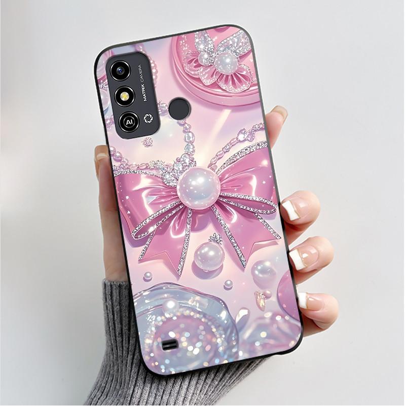 Case For ZTE Blade A53 BladeA53 Pro Casing Luxury Fashion Butterfly Flowers Black Soft TPU Silicone Protective Cover Phone Shell