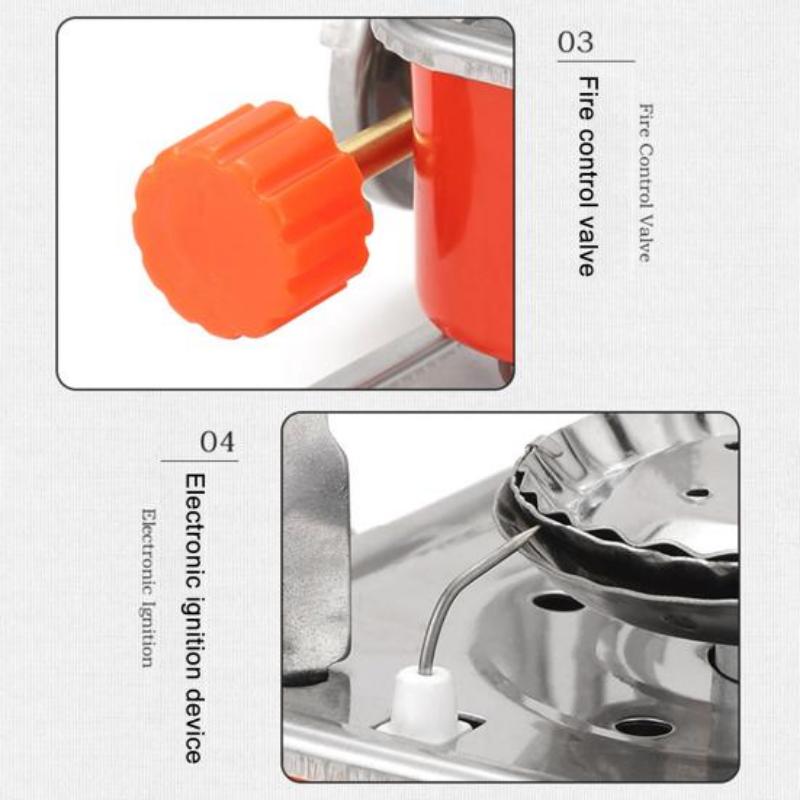 1 Set Stark kompatibler Herdbrenner Anti-Rutsch-Halterung Nicht verformbares quadratisches Gas-Camping-Werkzeug zum Kochen im Freien