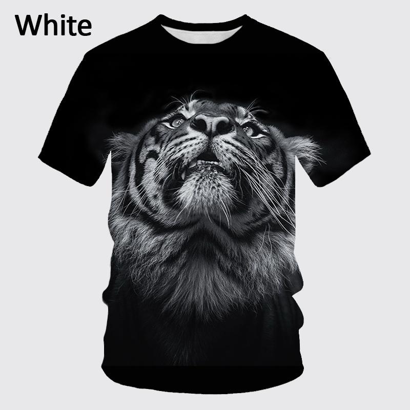 

Летняя новая 3D футболка с изображением животных, тигра/леопарда/льва, хип-хопа, рока, индивидуальности, креатива, круглого выреза, короткого рукава 6XL