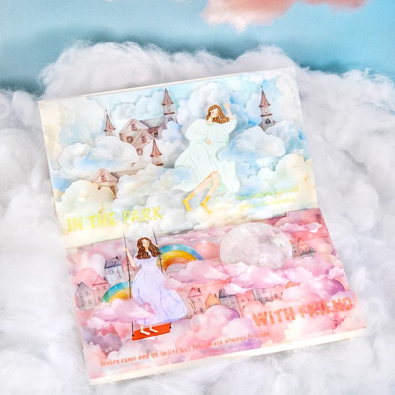 1roll/ Cloud Theme Theme Cute Cartoon Sticker DIY Decorative Material Collage Paper Scrapbooking Material Handmade  Diary Album